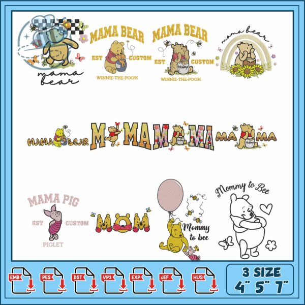 Adorable Winnie the Pooh Embroidery Bundle Design