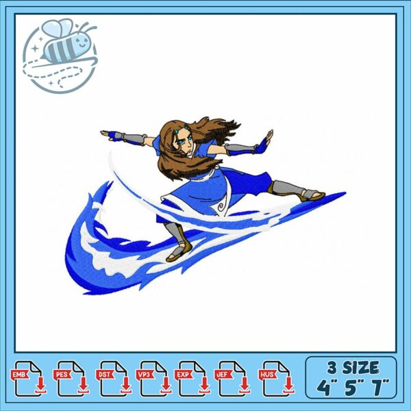 Adventurous Water Bender Embroidery Design Files