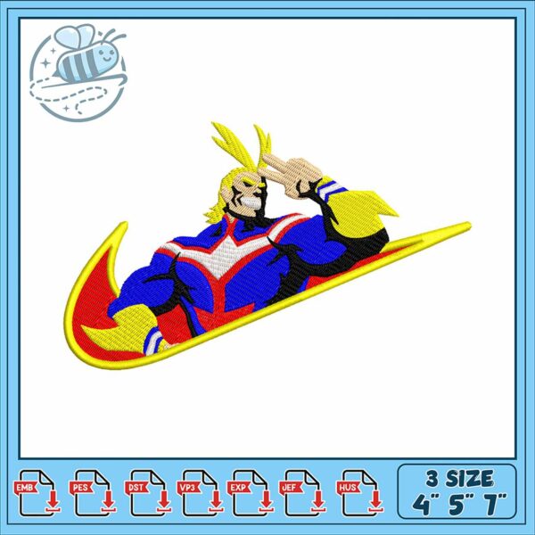 All Might Embroidery Design File for Your Projects