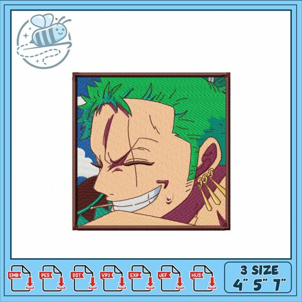 Anime Character Embroidery Design for All Sizes