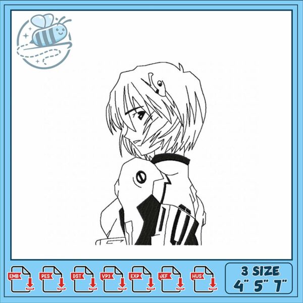 Anime Character Embroidery Design for Crafts 3 Sizes