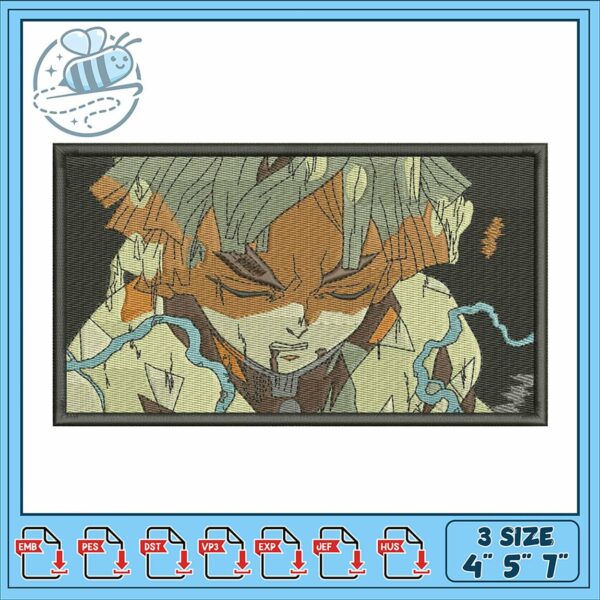 Anime Inspired Embroidery Design Three Sizes Available