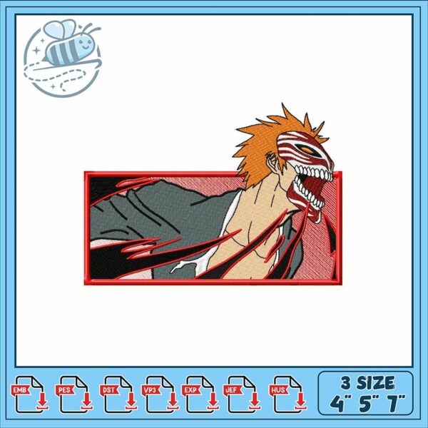 Anime Inspired Embroidery Design for Projects 4×7