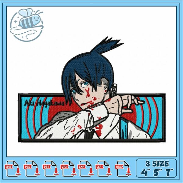 Anime Inspired Embroidery Design for Projects