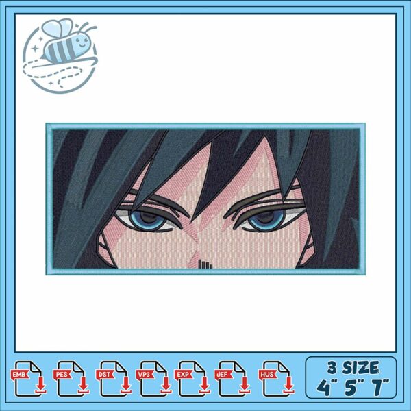 Anime Inspired Embroidery Design of Intense Eyes