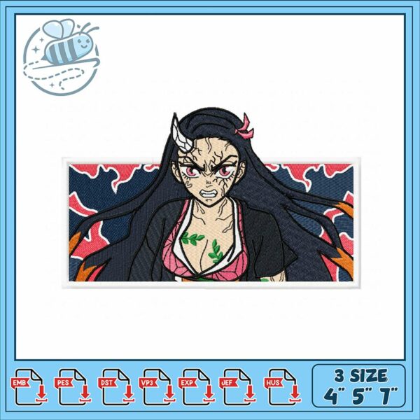 Anime Inspired Embroidery Design with Dragon Theme
