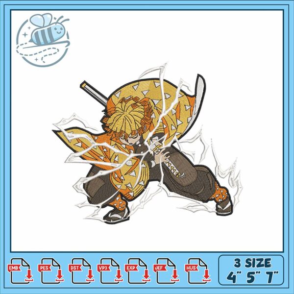 Anime Inspired Fighter Embroidery Design for Crafts