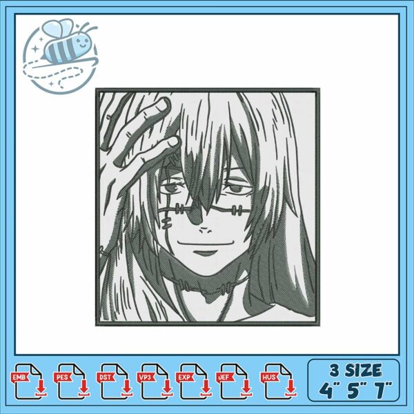 Anime Inspired Hand Embroidery Design File 3 Sizes