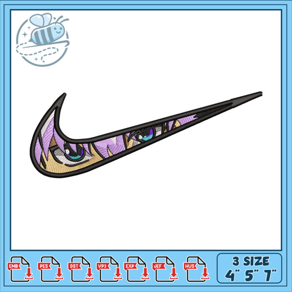 Anime Nike Swoosh Embroidery Design