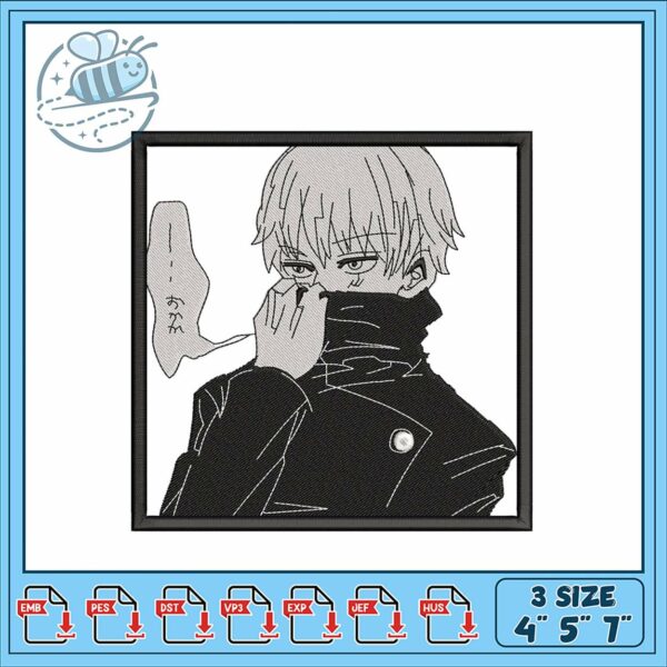 Anime Style Embroidery Design for All Machines 3 Size