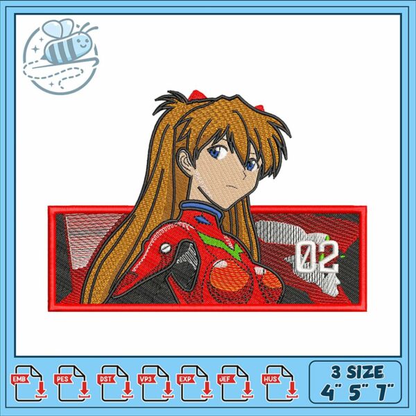 Anime Style Embroidery Design for Craft Projects