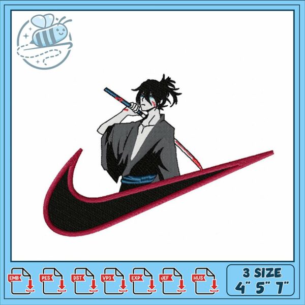 Anime Sword Embroidery Design for Clothing Use