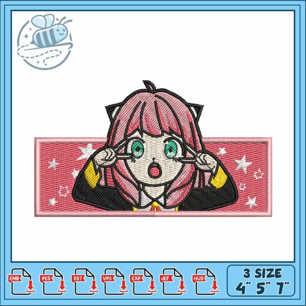 Anya box design embroidery , anya forger grown up​​ ​embroidery