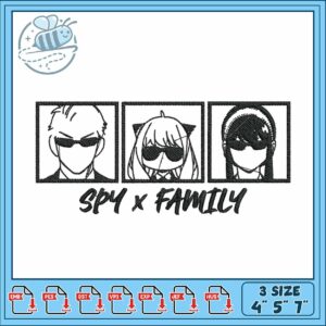 Anya forger family face design embroidery , anya forger figure​ ​embroidery