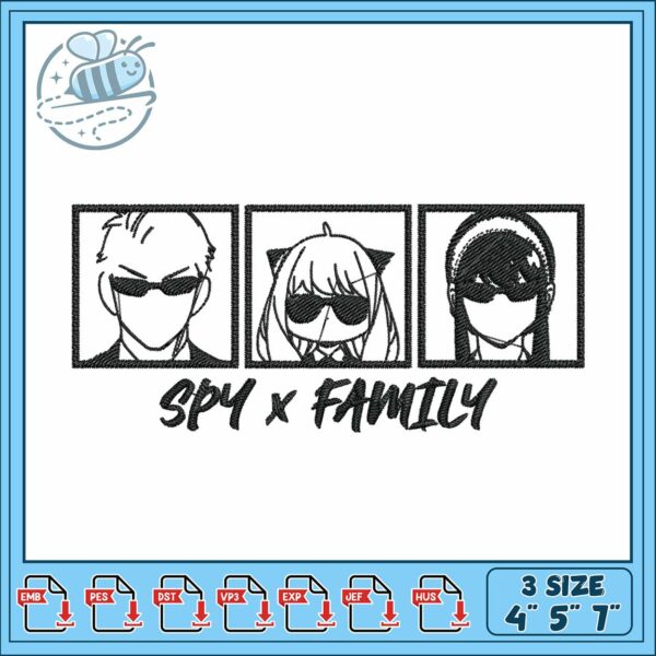 Anya forger family face design embroidery , anya forger figure​ ​embroidery