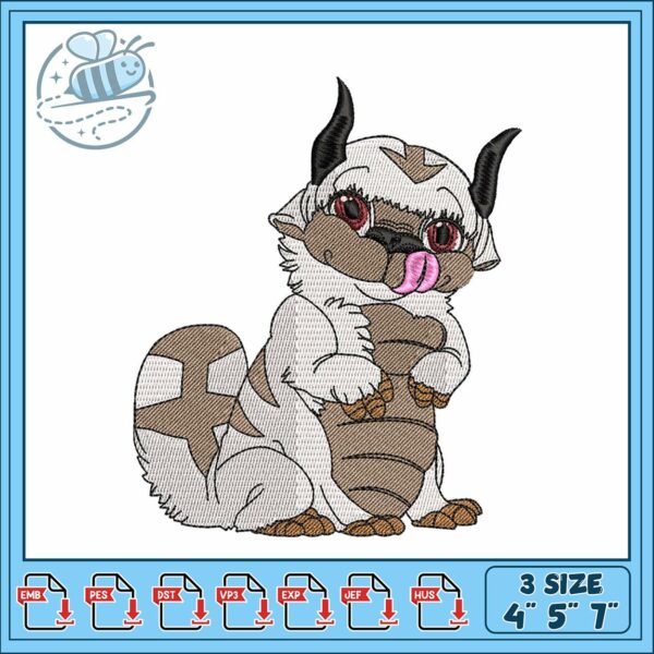 Appa avatar art embroidery , appa character​​​​ ​embroidery4