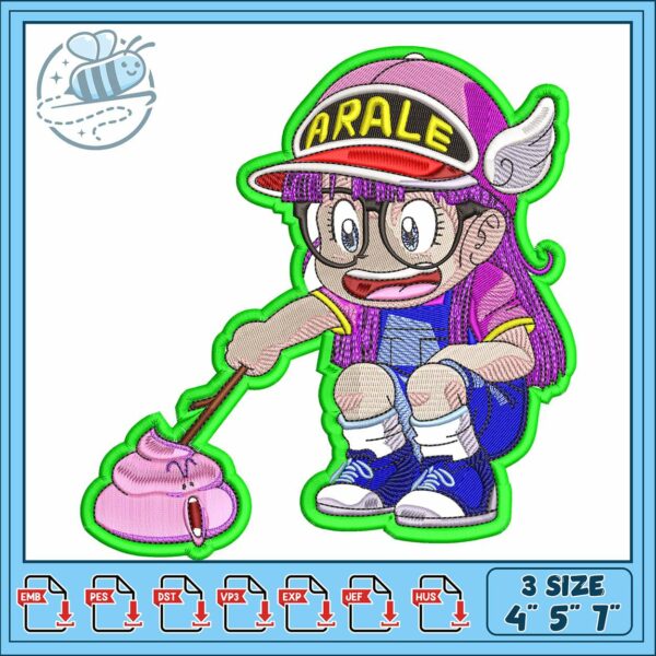 Arale poo face art embroidery, arale dragon ball​​ embroidery
