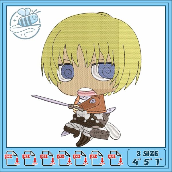 Armin arlert chibi embroidery , armin alert​ ​embroidery