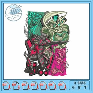 Asta form demon design embroidery , black clover asta demon​ ​embroidery