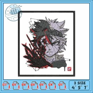 Asta poster design embroidery , asta from black clover​​ ​embroidery