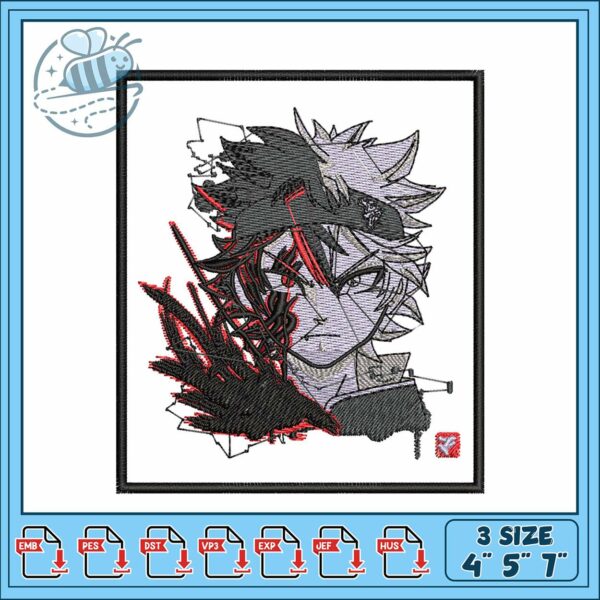 Asta poster design embroidery , asta from black clover​​ ​embroidery