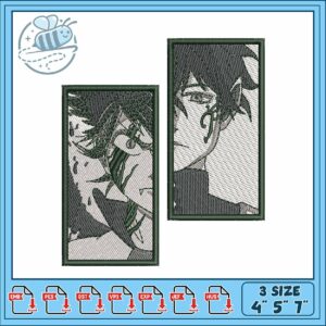 Asta yuno design embroidery , asta and yuno​​​​ ​embroidery