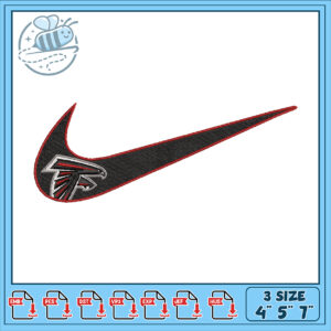 Atlanta Falcons Nike Swoosh Embroidery Design