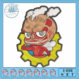 Attack on titan chibi embroidery , attack on titan characters​​ embroidery