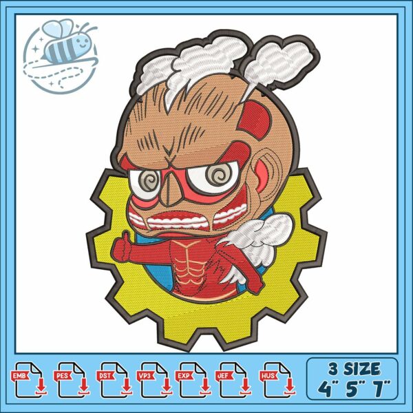 Attack on titan chibi embroidery , attack on titan characters​​ embroidery