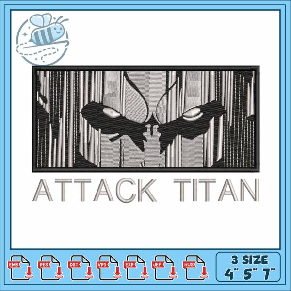 Attack on titan design embroidery , on attack titan​​ ​embroidery
