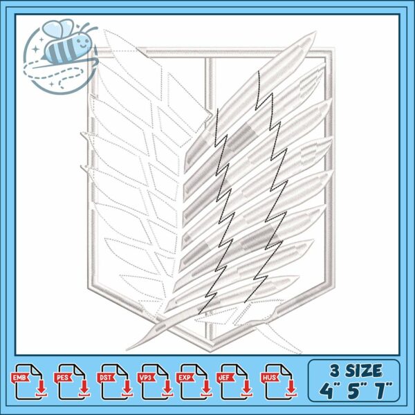 Attack on titan logo embroidery , attack on titan​ embroidery