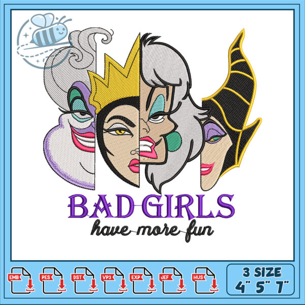 Bad Girls Have More Fun Embroidery Design Files