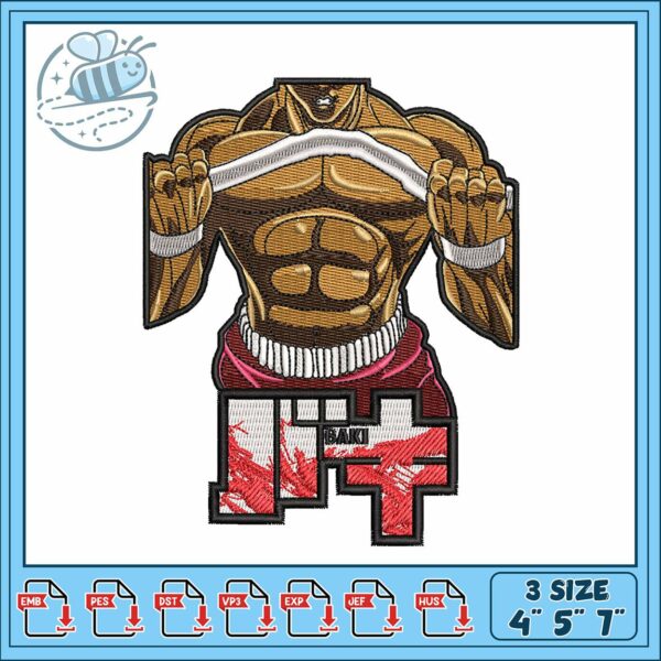 Baki body art embroidery , baki the grappler​ ​embroidery