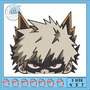 Bakugo peeker art embroidery , katsuki bakugo​​ ​embroidery