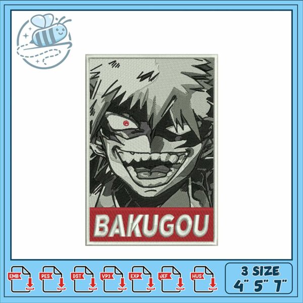 Bakugou Embroidery Design for All Skill Levels