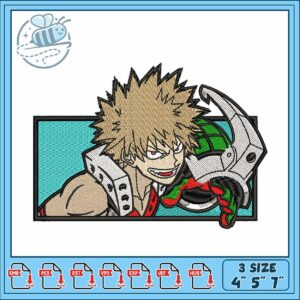Bakugou face art embroidery , bakugo manga​​ ​embroidery