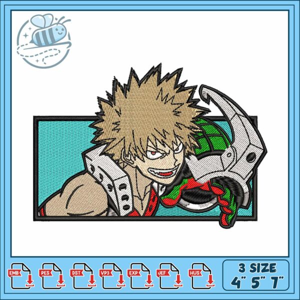 Bakugou face art embroidery , bakugo manga​​ ​embroidery
