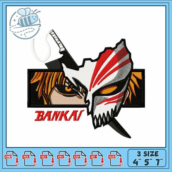 Bankai Themed Embroidery Design for Enthusiasts