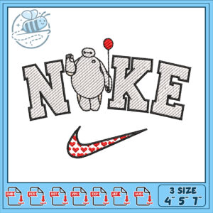 Baymax Nike Embroidery Design 4x5x7 Inch