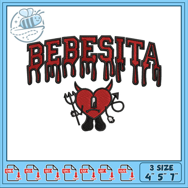 Bebesita Devil Heart Embroidery Design Pattern