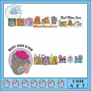 Best Mom Ever Embroidery Bundle for All Sizes