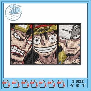 Big 3 pirate luffy embroidery 