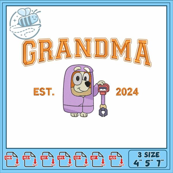 Bingo design est 2024 embroidery, watch bluey​​​​​ embroidery