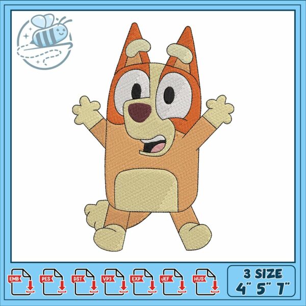 Bingo design face embroidery, funny bingo cartoons​ embroidery