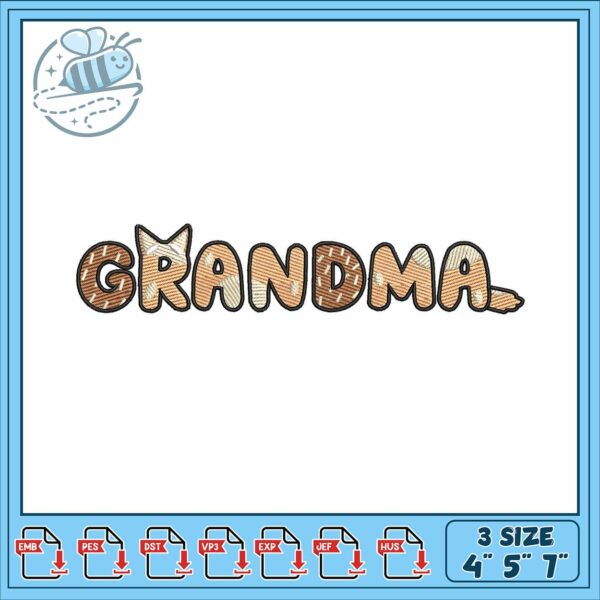 Bingo design gradma embroidery, bing cartoon​​​​ embroidery