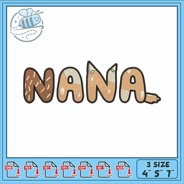 Bingo design nana art embroidery, bluey blanket​ embroidery