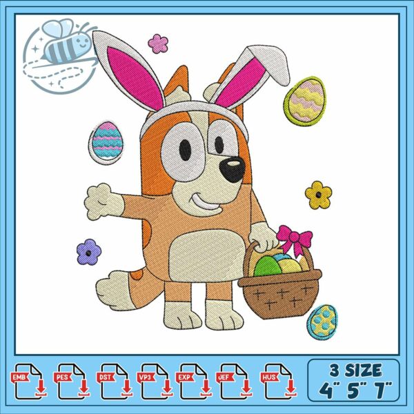 Bingo easter embroidery, cartoon bingo pictures​​​​​ embroidery