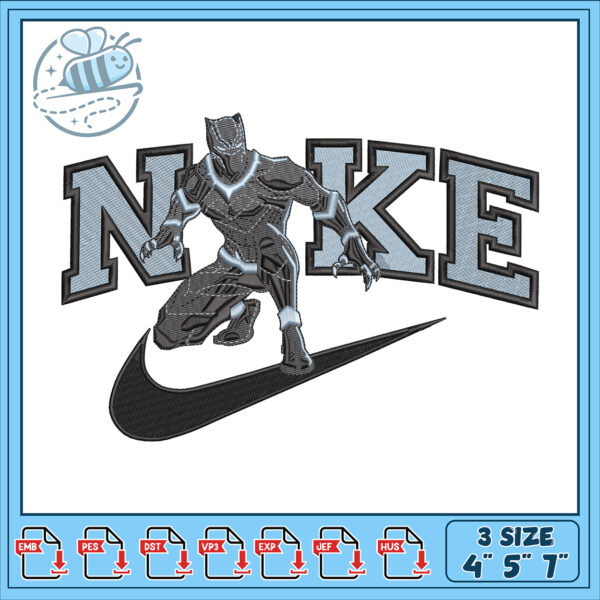 Black Panther Nike Embroidery Design