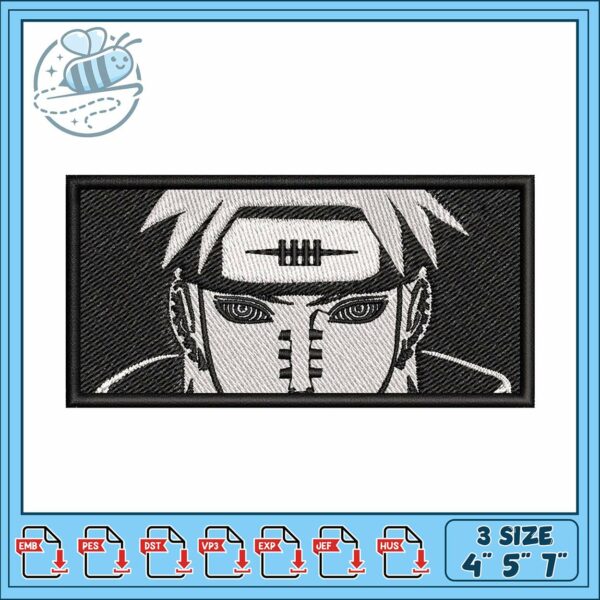 Black white pain embroidery , pain from naruto​ ​embroidery