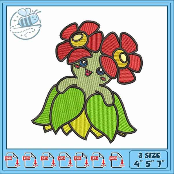 Blessom art embroidery , pokemon type chart​ ​embroidery
